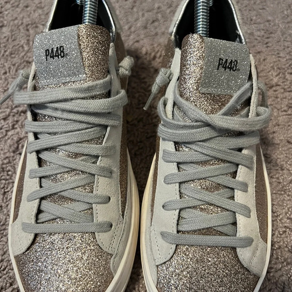 P448 women’s rose gold glitter John with calf hair size EU38 (7.5-8US) - Picture 2 of 10